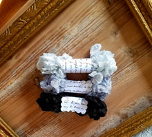 Load image into Gallery viewer, Seam Binding- Crinkled-Black, Gray and Silver Set