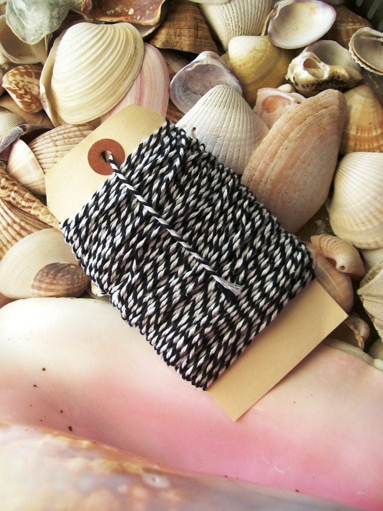 Bakers Twine-25 yards- black and White