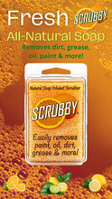 Load image into Gallery viewer, Natural Soap Infused Scrubber: Removes Paint, Grease, Dirt
