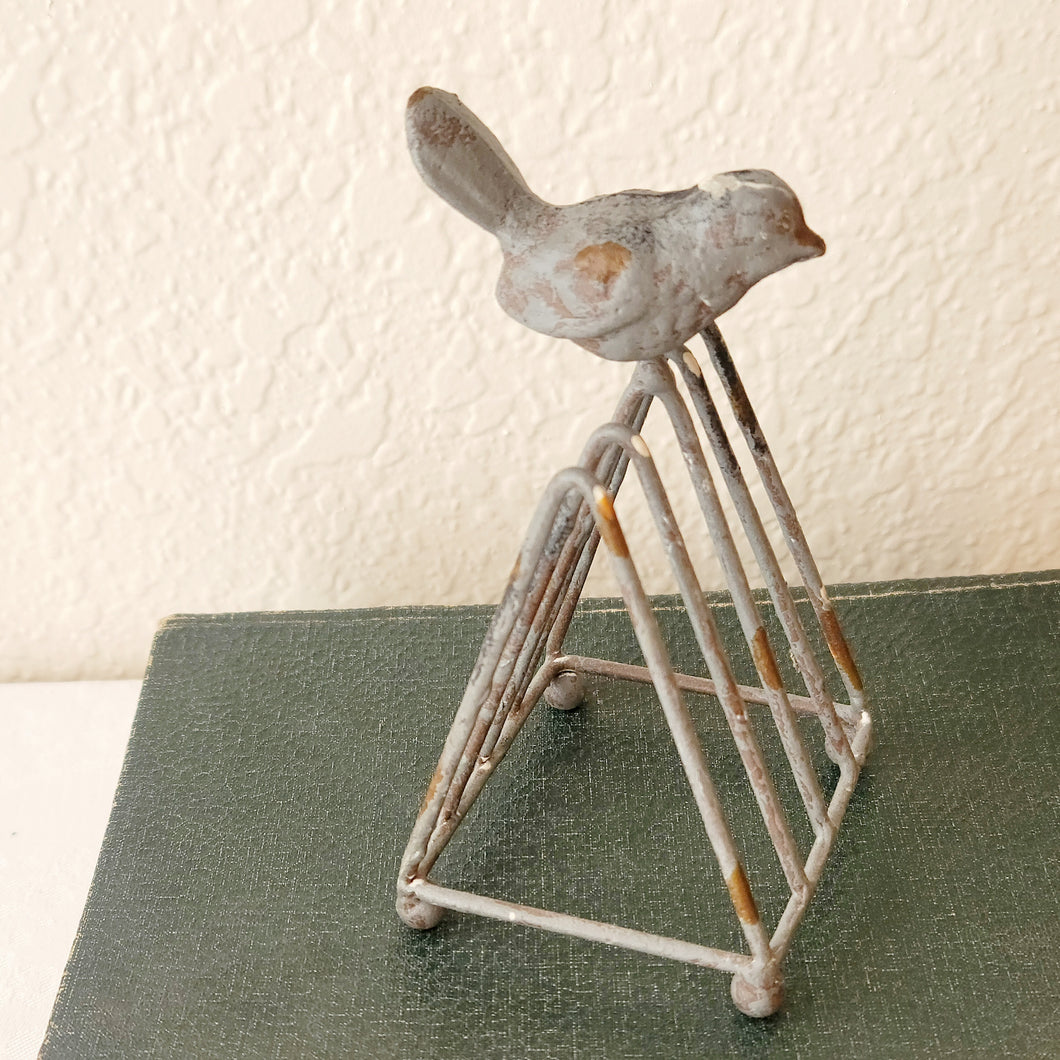 Metal Mail Holder with Bird